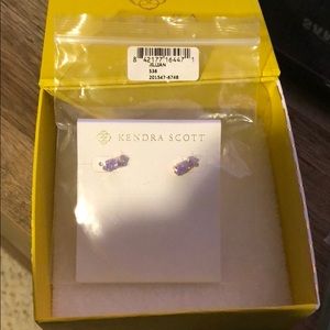 NWT Kendra Scott purple opal Jillian earrings